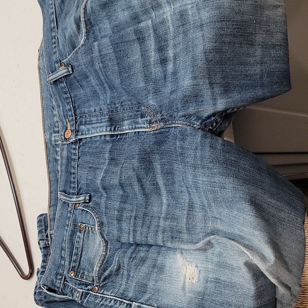 Levi 569 jeans worn 40W 30L Faded Blue - Picture 3 of 5